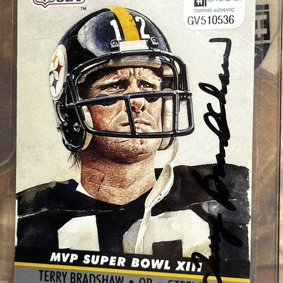 1990 Pro-set Terry Bradshaw Autographed Pittsburgh Steelers GAI Certified + Coa - Picture 2 of 3